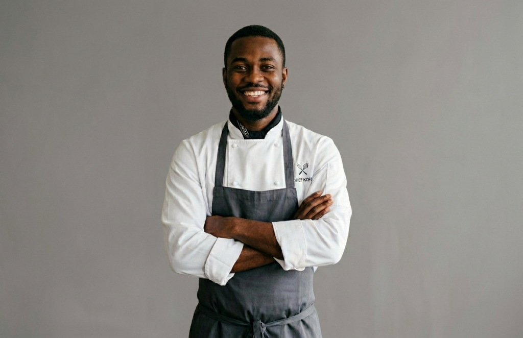 culinary training blog - chef in front of a gray background
